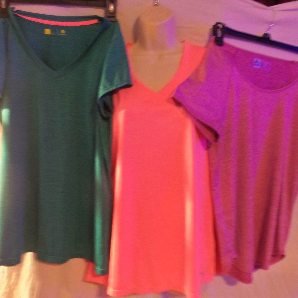 Lot Of 3 Women's Tee Shirts Size L Performance, Xersion